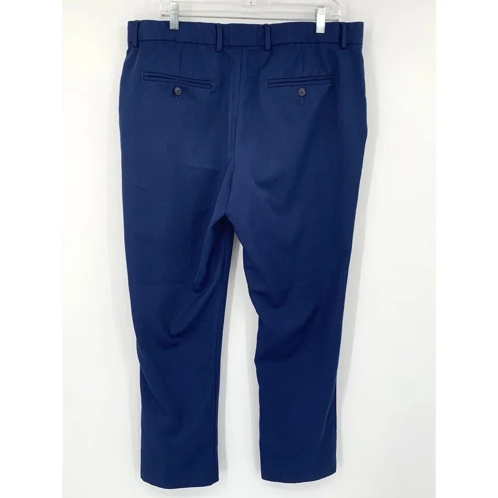Perry Ellis Blue Slim Fit Flat Front Straight Leg Men's Pants‎ Size W36 L30